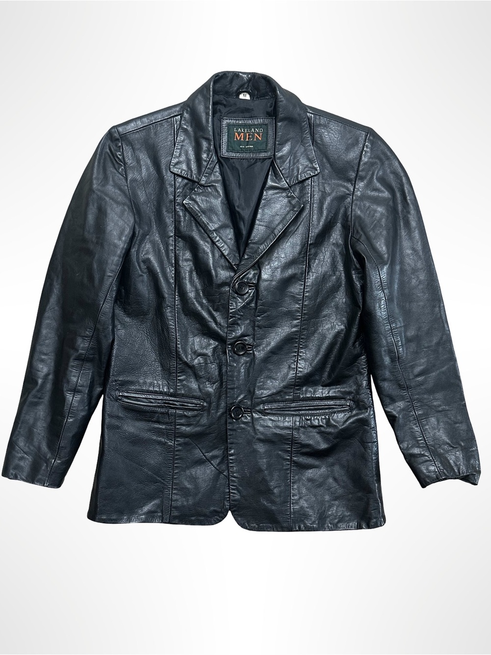 Vintage Lakeland Leather Blazer Jacket Black Men's Size M